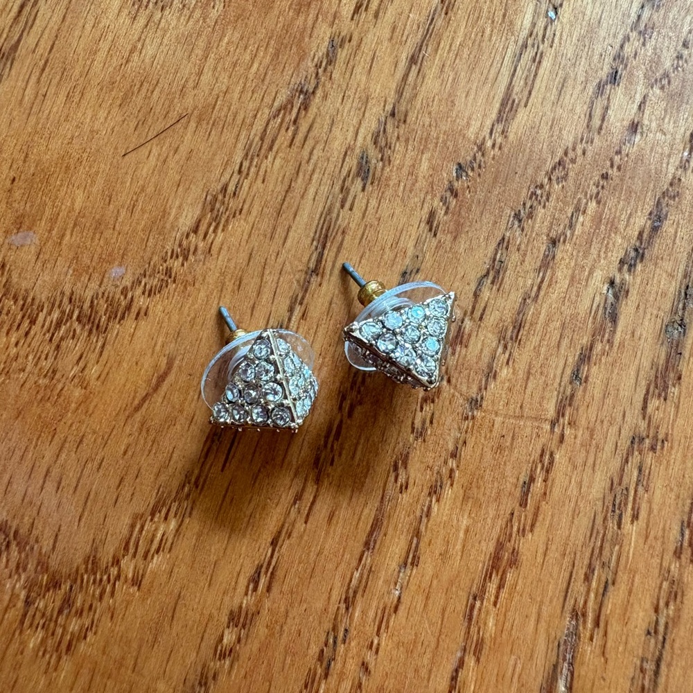 Park Lane "CLEO" Rhinestone Pyramids Shaped Earrings Glam